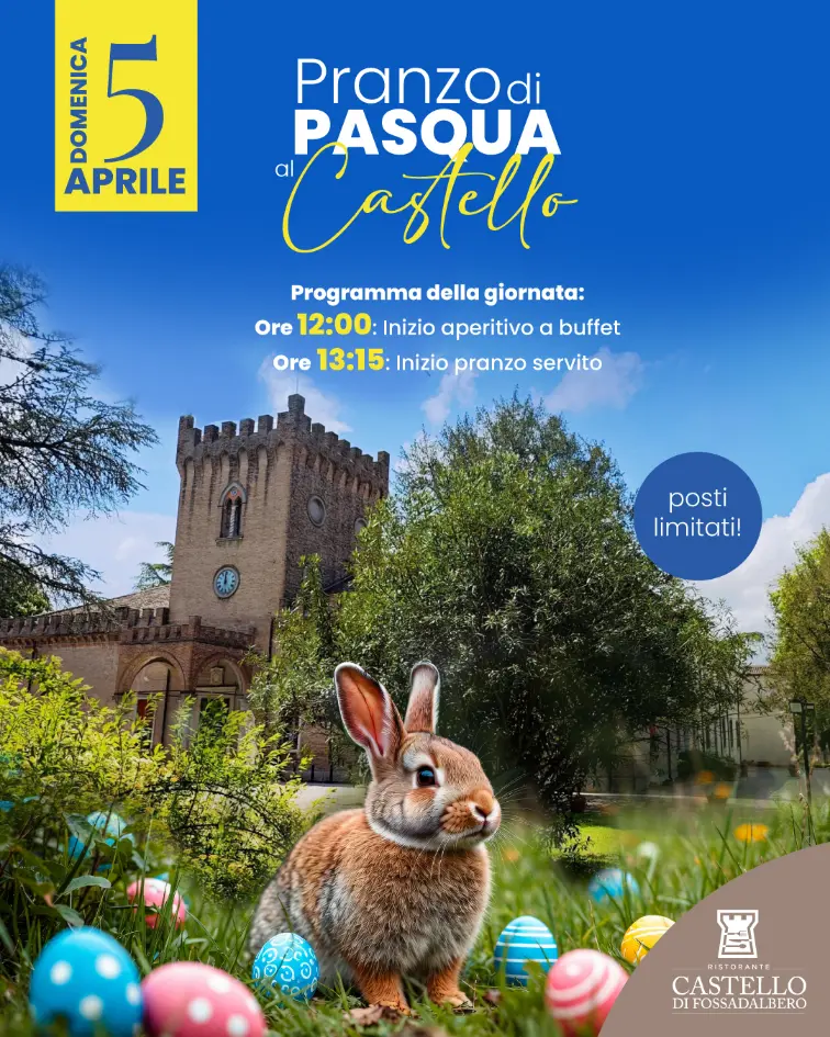 Locandina pranzo di Pasqua al Castello di Fossadalbero