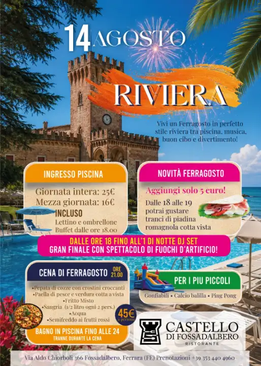 Locandina Riviera a Fossadalbero 14 Agosto 2026 - Ferrara